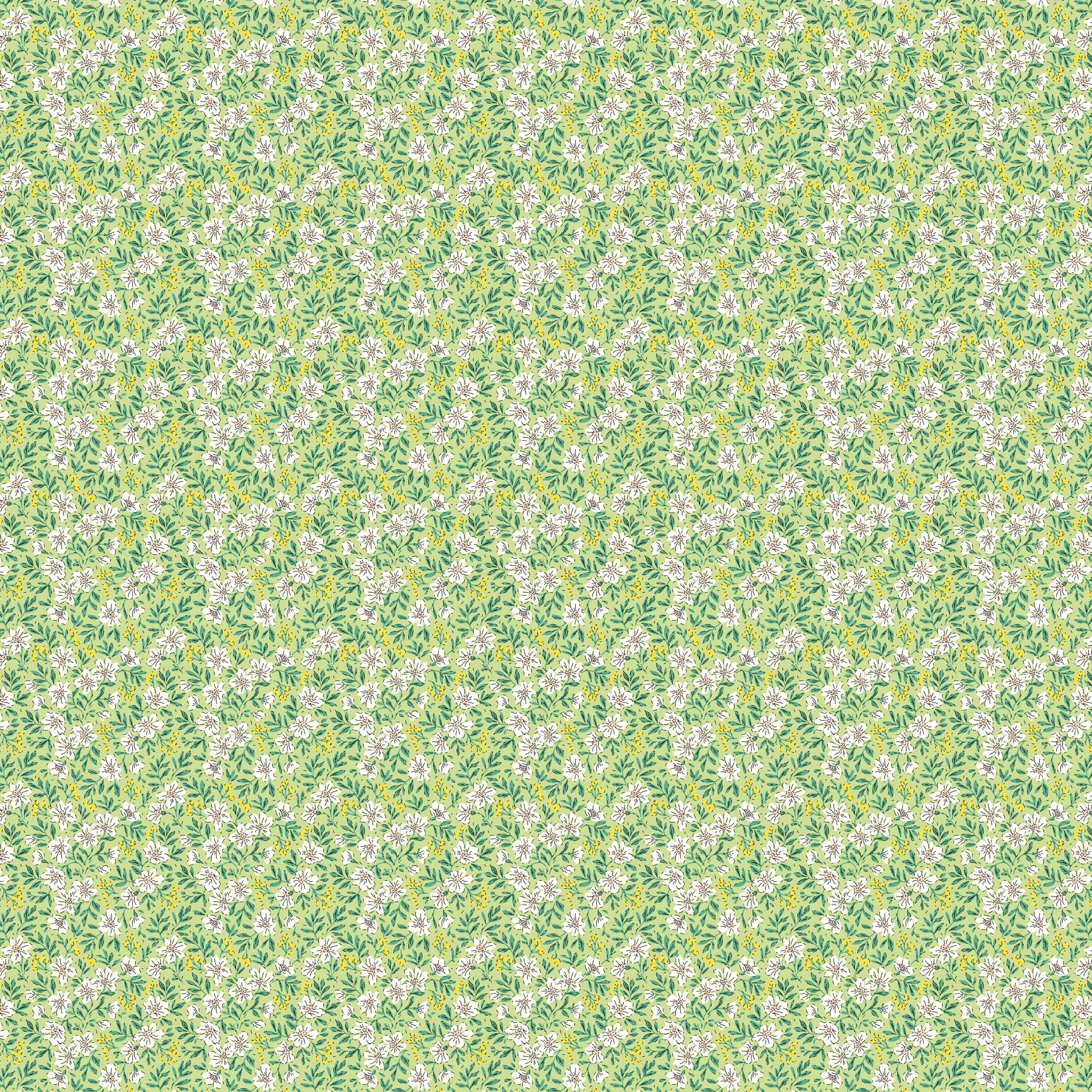 Pocket Posies – Quilting Cotton Fabric – Blossoms – Green