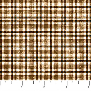Snowbound - Quilting Cotton Fabric - Check - Caramel