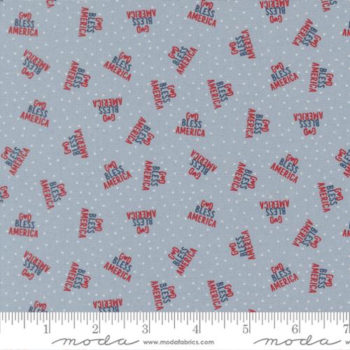 Independence Day - Quilting Cotton - God Bless America Text and Words - Splash
