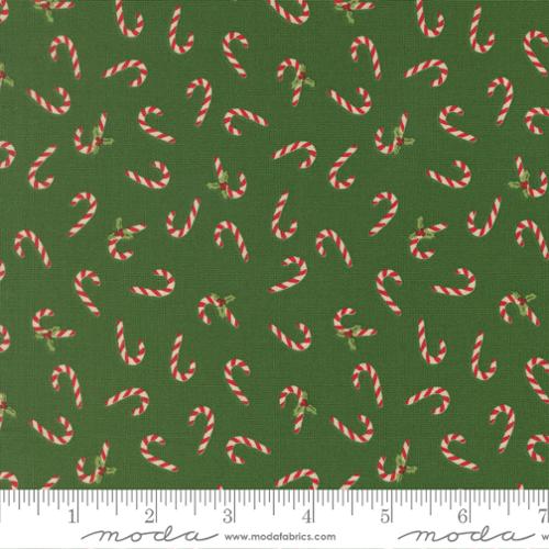 Holiday Cheer - Quilting Cotton Fabric - Candy Cane Novelty - Evergreen