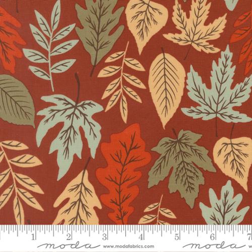 Windfall - Quilting Cotton Fabric - Leaf Fall Florals Leaf - Rust