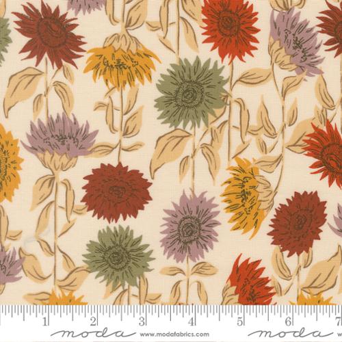 Windfall - Quilting Cotton Fabric - Sunflower Field Florals - Eggshell