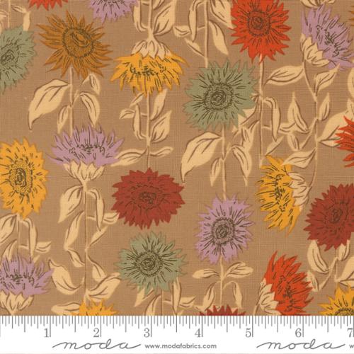 Windfall - Quilting Cotton Fabric - Sunflower Field Florals - Oatmeal