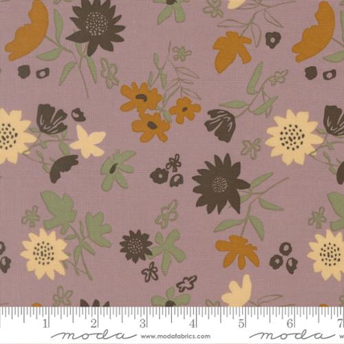 Windfall - Quilting Cotton Fabric - Playful Petals Florals - Soft Thistle