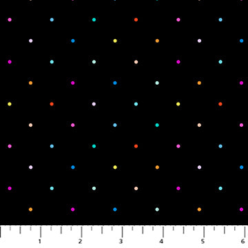 Dusk - Quilting Cotton Fabric - Ditsy Dots - Black Multi