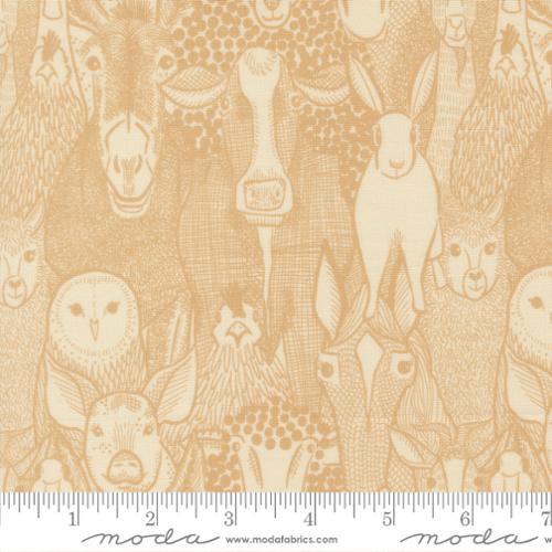 The Henhouse - Quilting Cotton - Barnyard Faces Novelty Animals - Hay
