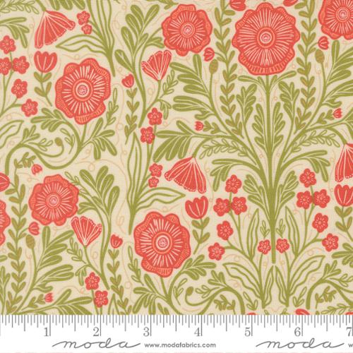 The Henhouse - Quilting Cotton - Poppy Florals - Cloud