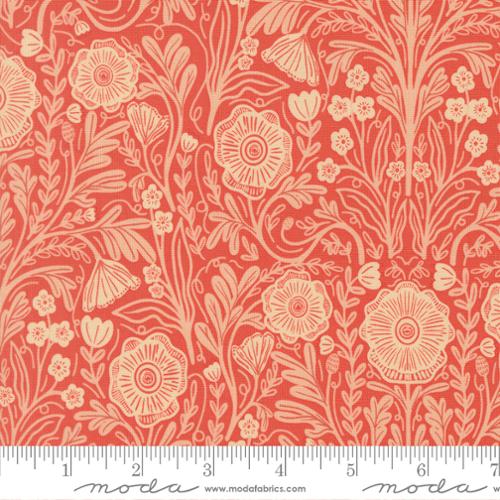 The Henhouse - Quilting Cotton - Poppy Florals - Tomato