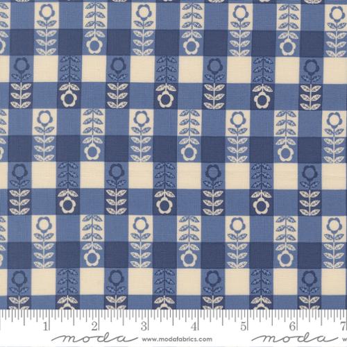 The Henhouse - Quilting Cotton - Flower Plaid Checks and Plaids Gingham - Cobalt