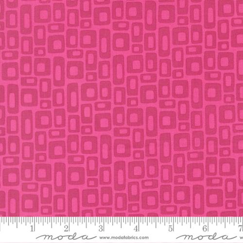 Scenery - Quilting Cotton Fabric - Marshmallow Geometrics - Fuchsia