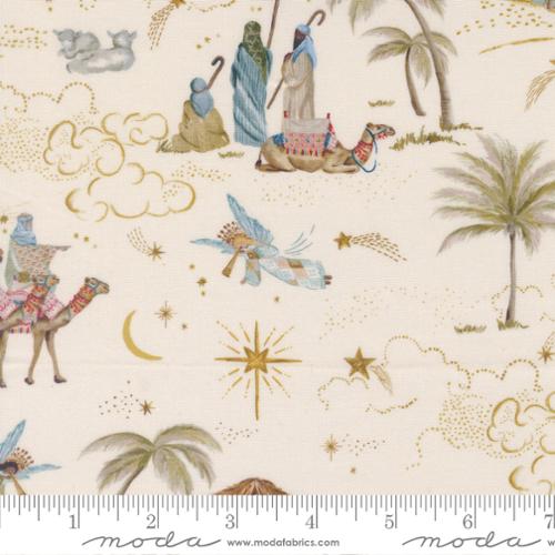 Silent Night - Quilting Cotton Fabric - Landscape Scenic - Lamb
