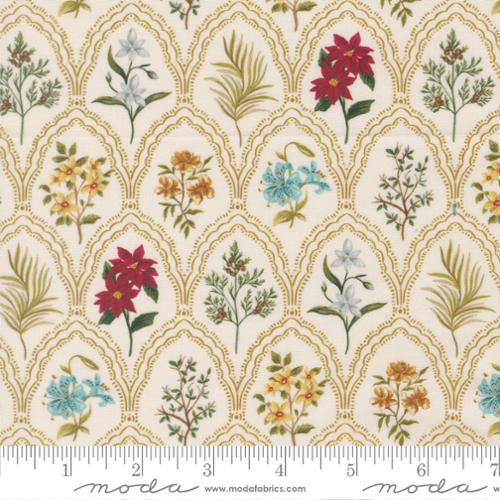 Silent Night - Quilting Cotton Fabric - Come Bearing Blooms Florals - Lamb