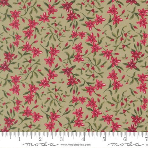 Silent Night - Quilting Cotton Fabric - Star of Bethlehem Floral Small Floral - Sage