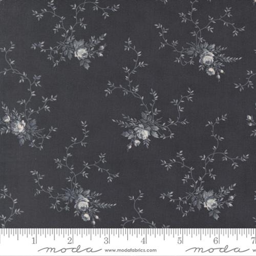 Breathtaking Blues - Quilting Cotton Fabric - Rose Garden Florals - Midnight