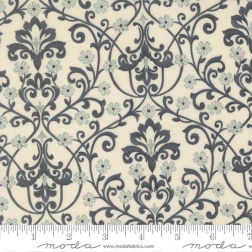 Breathtaking Blues - Quilting Cotton Fabric - Damask - Porcelain