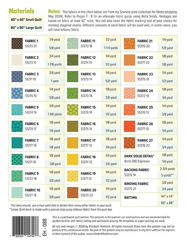 Quilt Pattern - Outdoors - Machine Pieced Quilting