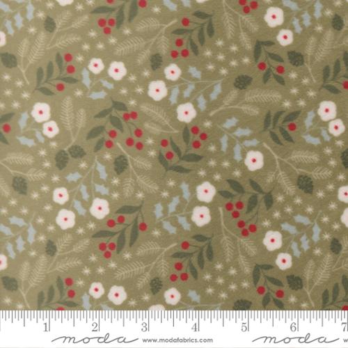 Christmas Eve - Cuddle Fabric - Winter Botanical Florals - Pine