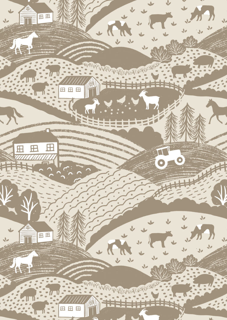 Country Croft - Quilting Cotton Fabric - Mink Croft - Brown