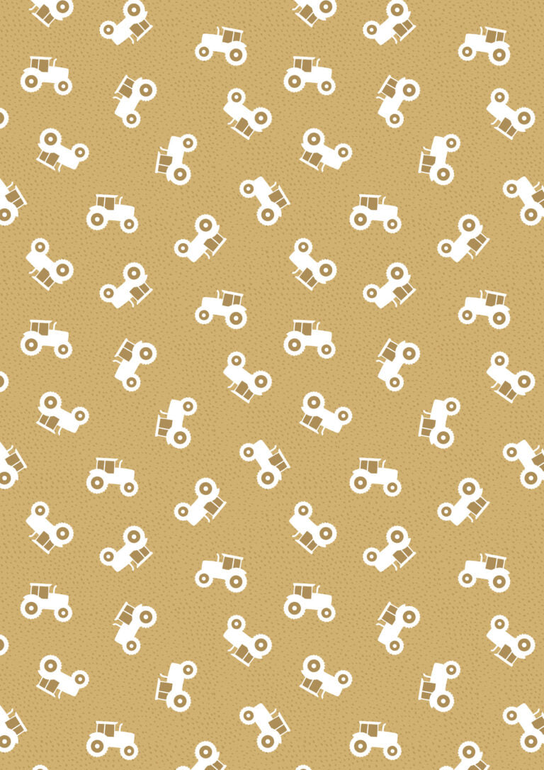 Country Croft - Quilting Cotton Fabric - Honey Tractors - Yellow