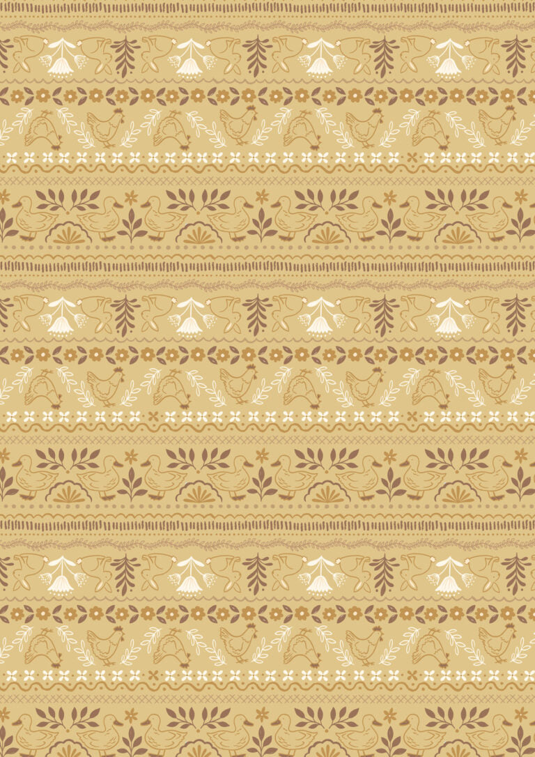 Country Croft - Quilting Cotton Fabric - Farm Friends - Yellow