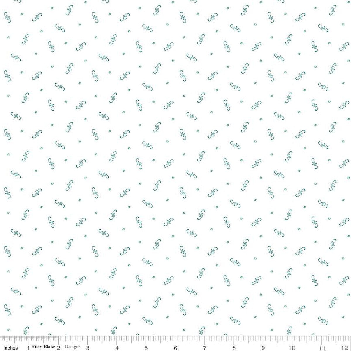 Prairie - Quilting Cotton Fabric - Fiddle - Teal