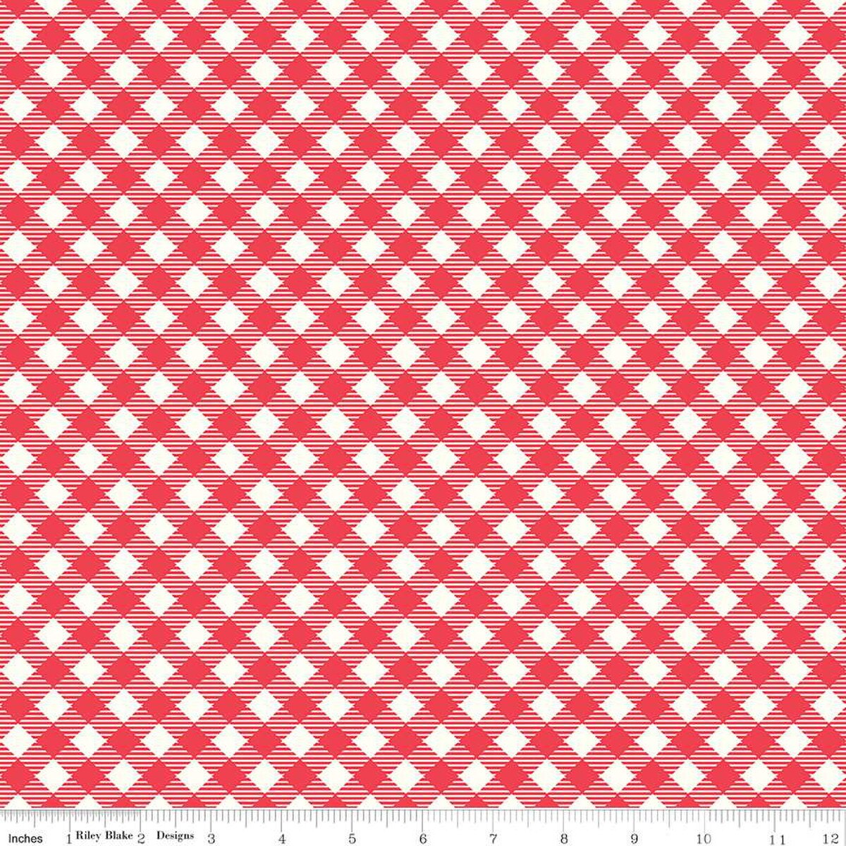 Bee Ginghams – Quilting Cotton Fabric – Debbie - Cayenne