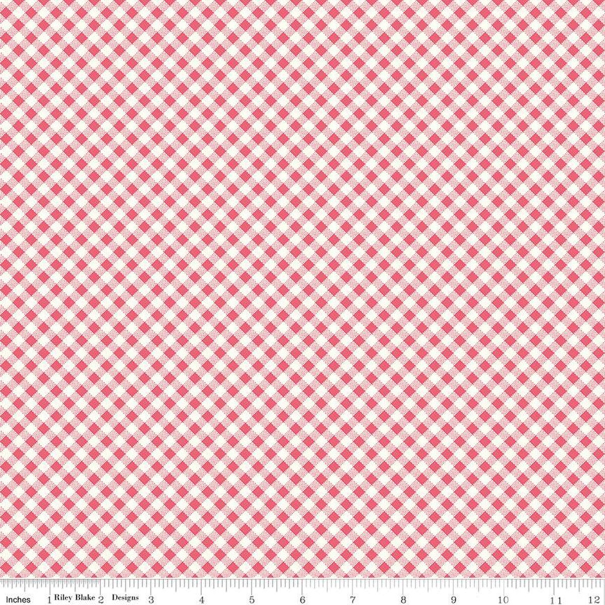 Bee Ginghams – Quilting Cotton Fabric – Lisa - Tea Rose