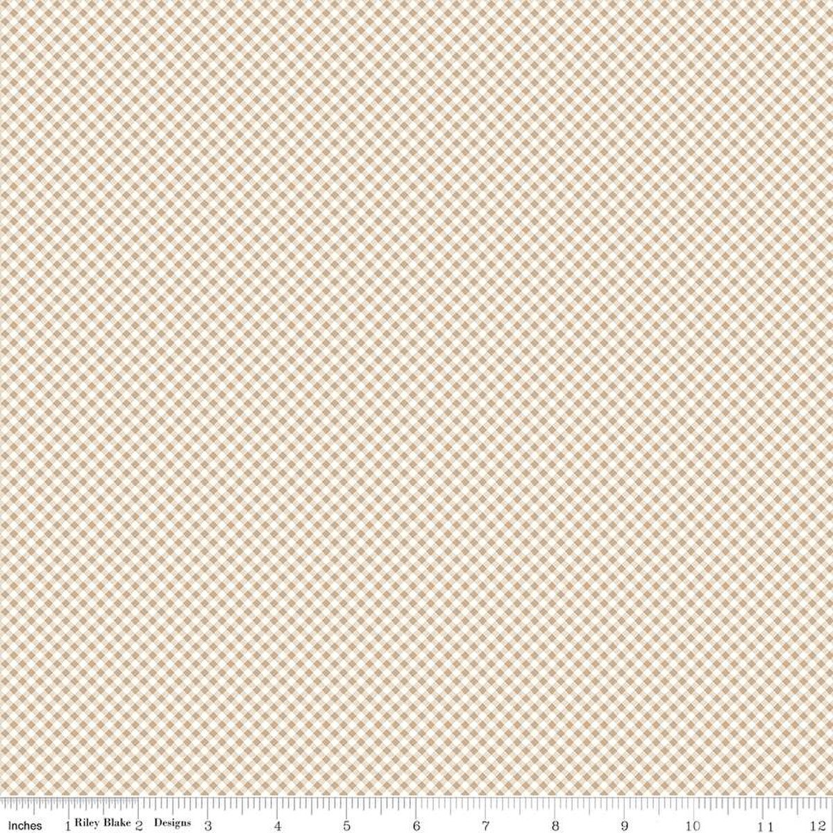 Bee Ginghams – Quilting Cotton Fabric – Kassidy - Tea Dye