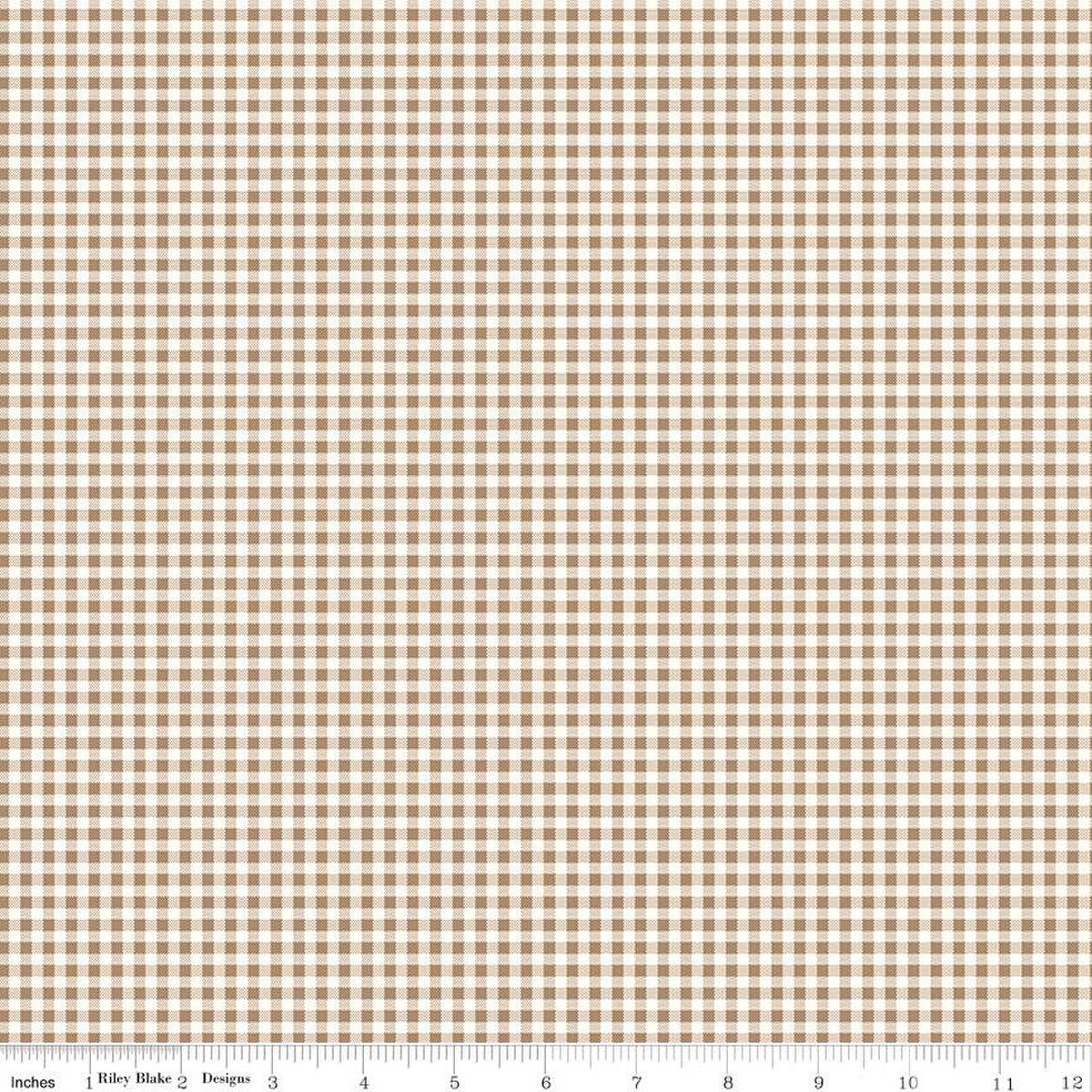 Bee Ginghams – Quilting Cotton Fabric – Jennifer - Brown Sugar