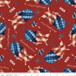 Letters From Home - Quilting Cotton Fabric - USA - Red