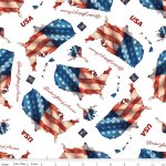 Letters From Home - Quilting Cotton Fabric - USA - White