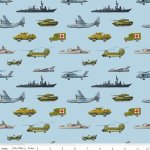 Letters From Home - Quilting Cotton Fabric - Choppers - Blue