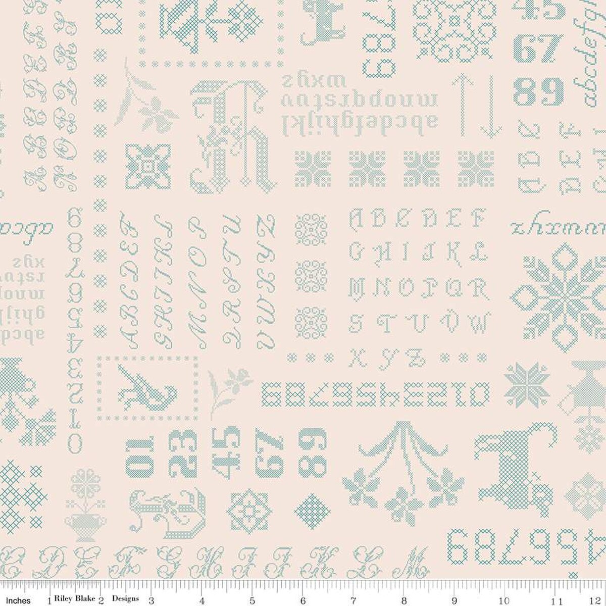 Piece and Plenty – Quilting Cotton Fabric - Sampler - Blue