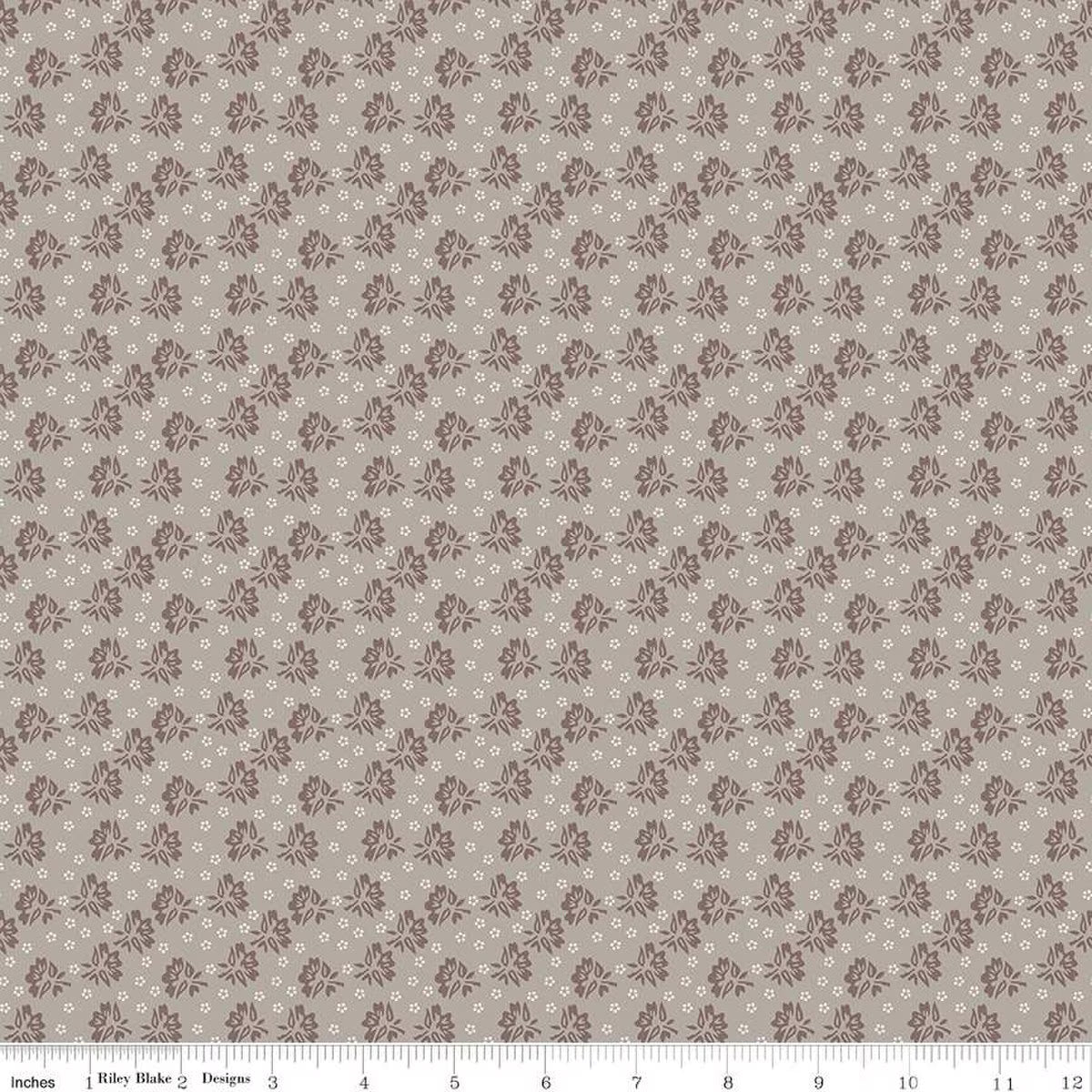 Piece and Plenty – Quilting Cotton Fabric - Floribunda - Pewter