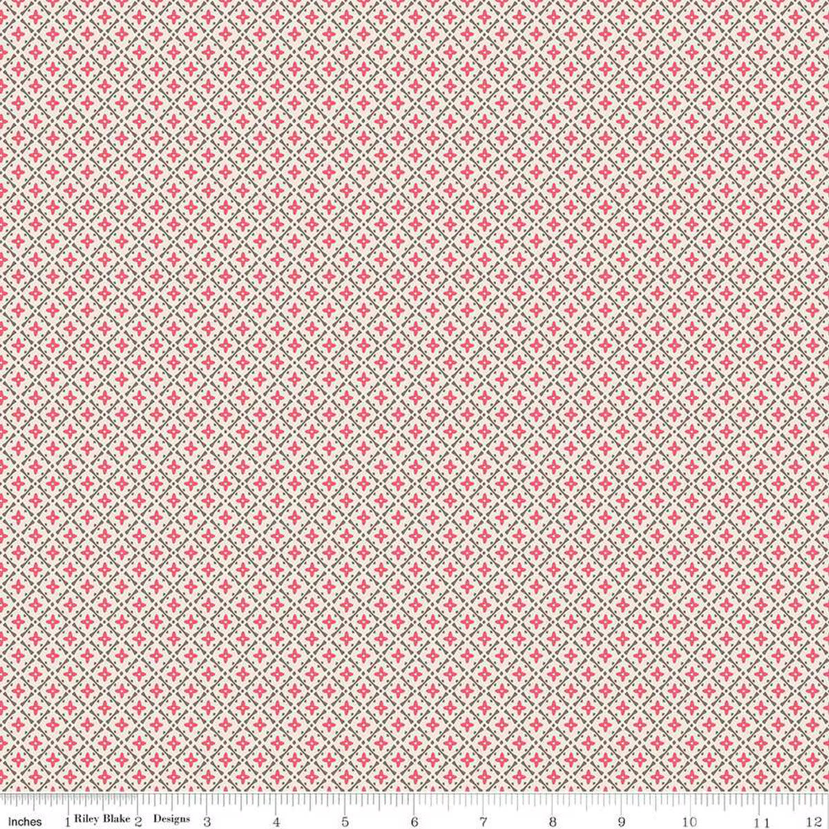 Piece and Plenty – Quilting Cotton Fabric - Lattice - Tea Rose