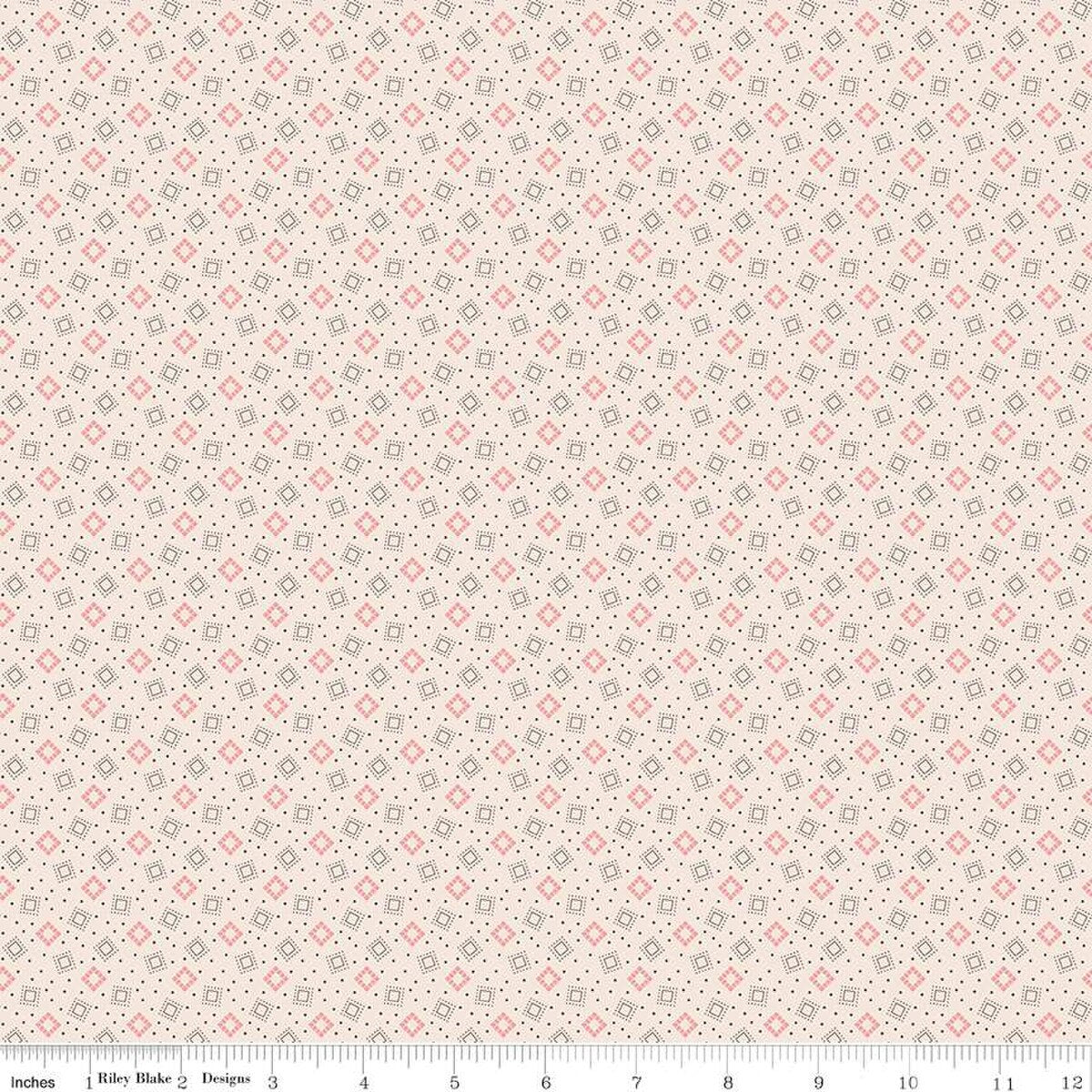 Piece and Plenty – Quilting Cotton Fabric - Planting - Coral