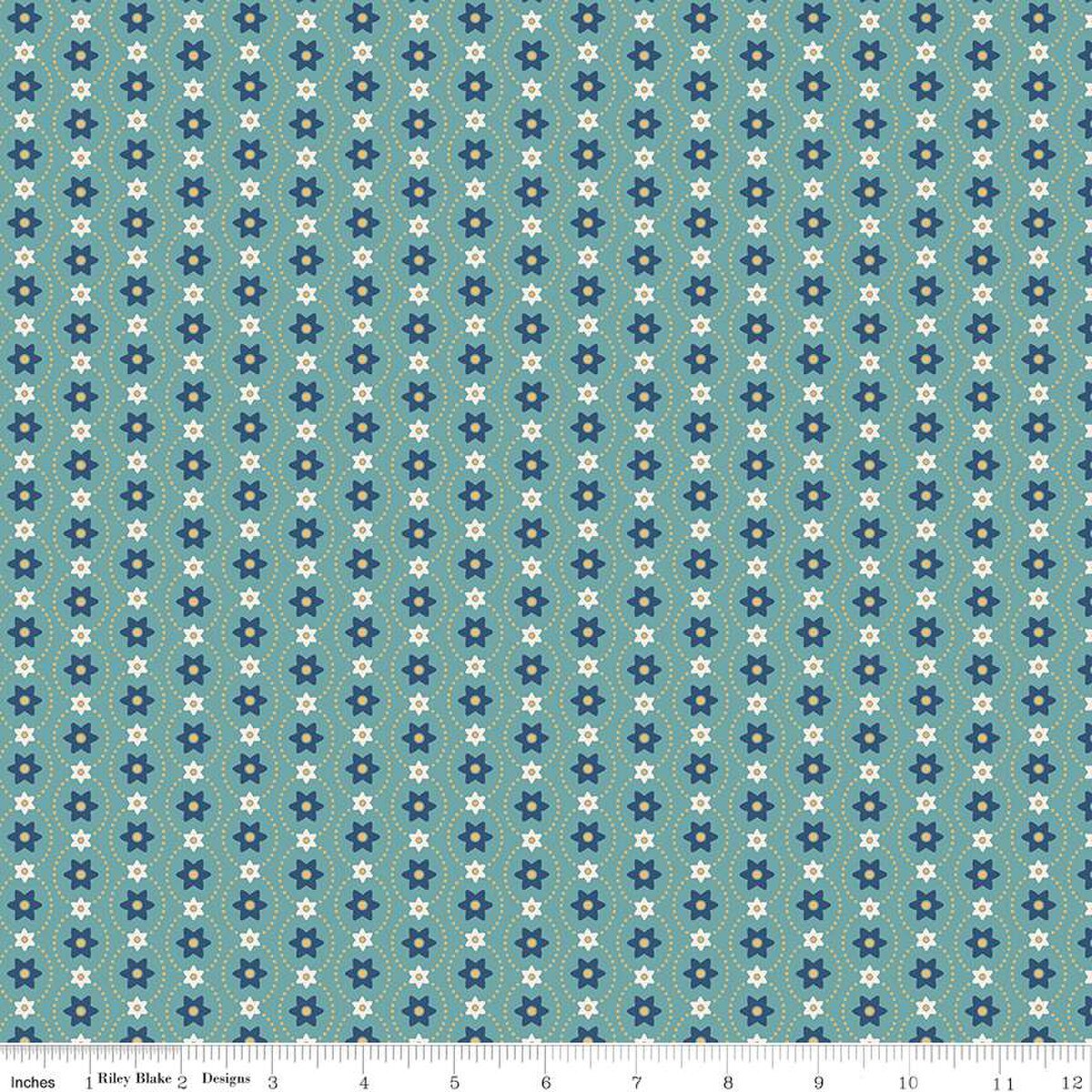 Americana – Quilting Cotton Fabric - Eleanor - Raindrop