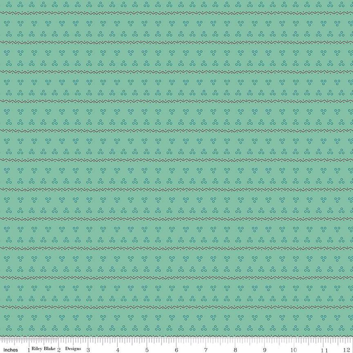 Gentler Times – Cotton Fabric – Remember - Sea Glass