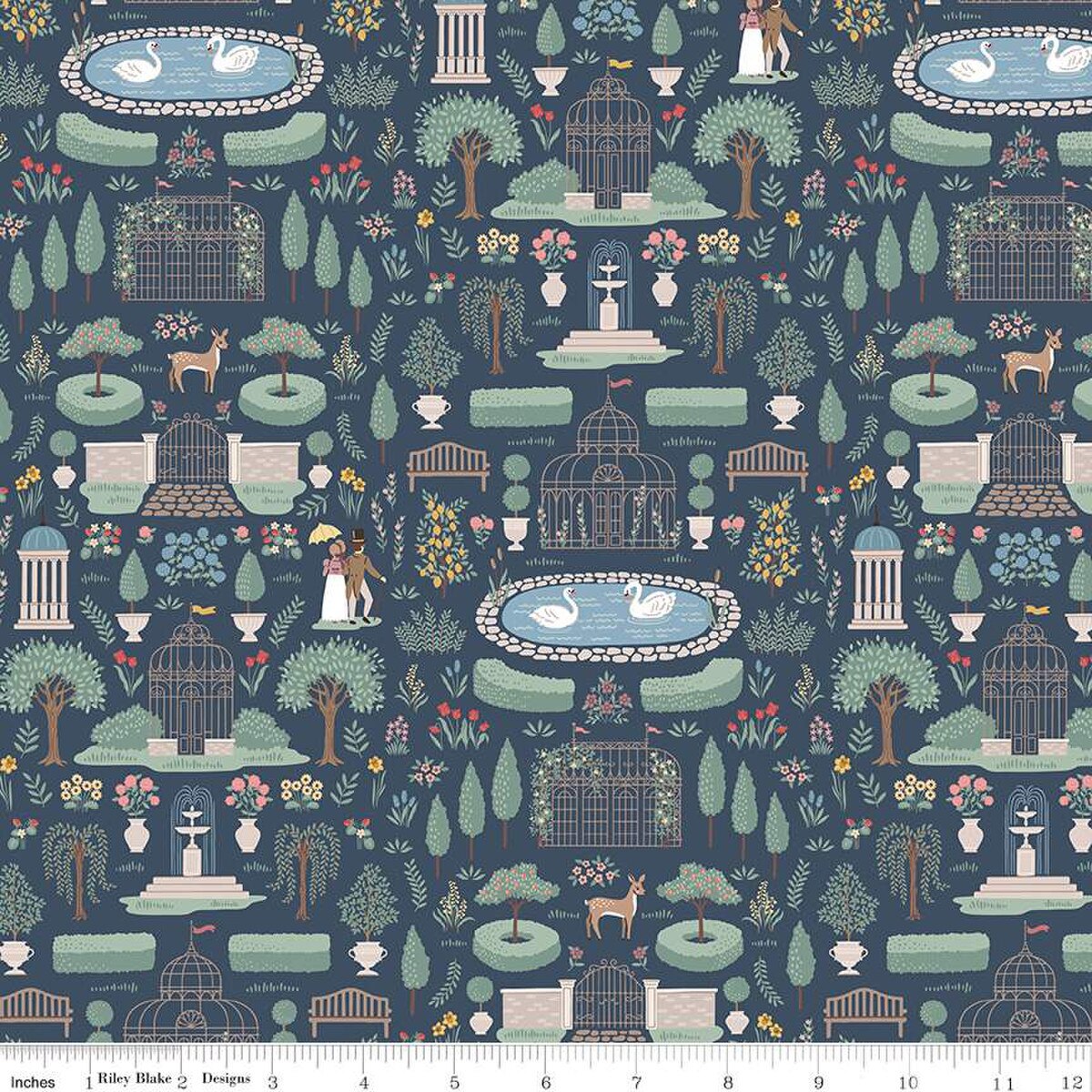 Emma – Quilting Cotton Fabric – Highbury - Navy