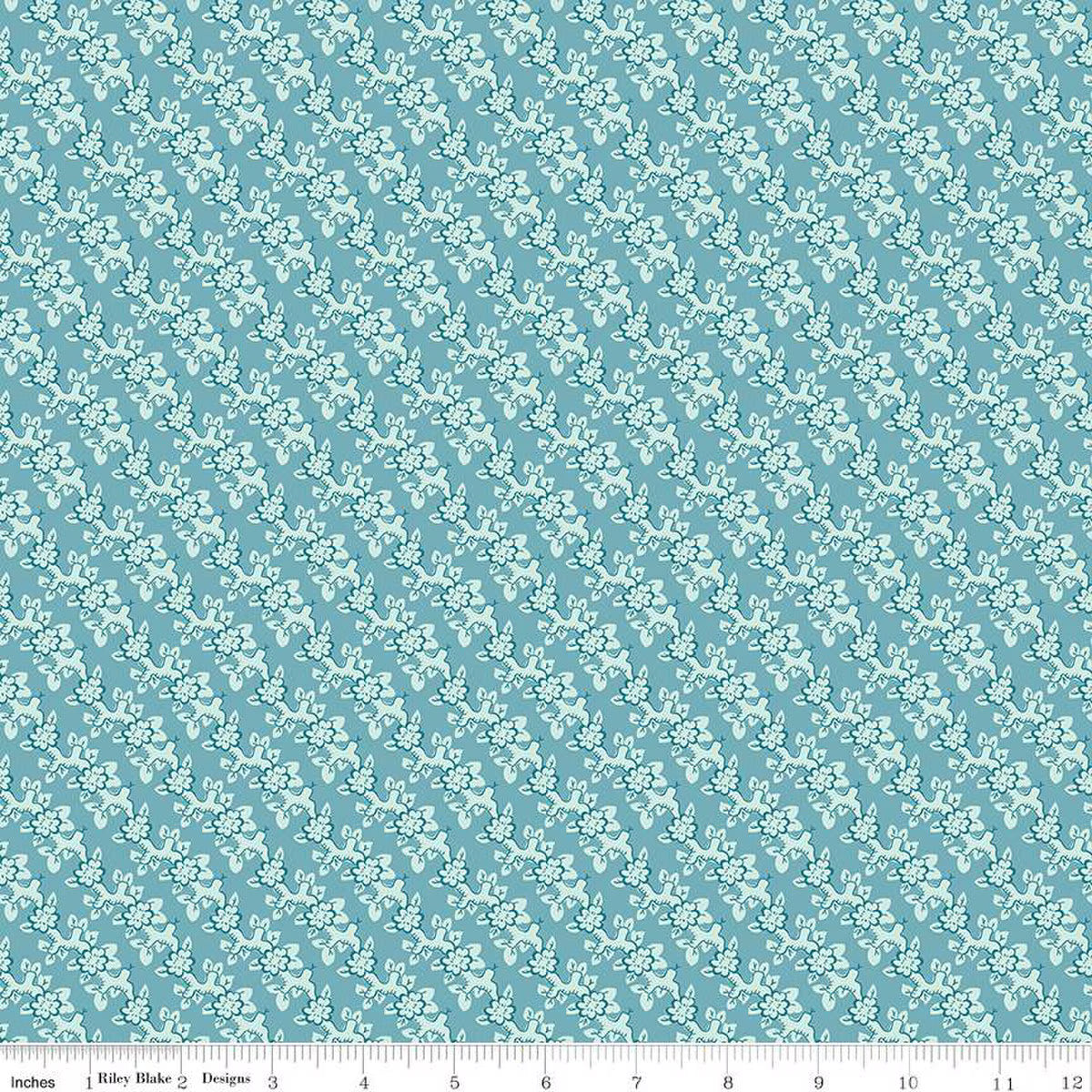 Emma – Quilting Cotton Fabric – Mrs. Weston - Teal