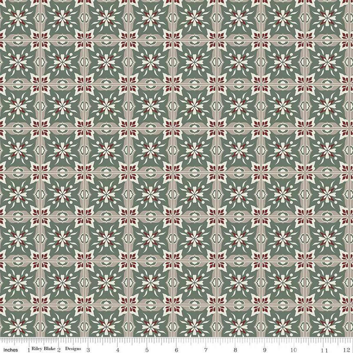 Olive Grove – Quilting Cotton Fabric – Mill Tiles - Green