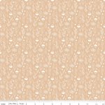 Evening on the Prairie - Quilting Cotton Fabric - Silhouette Floral - Beige