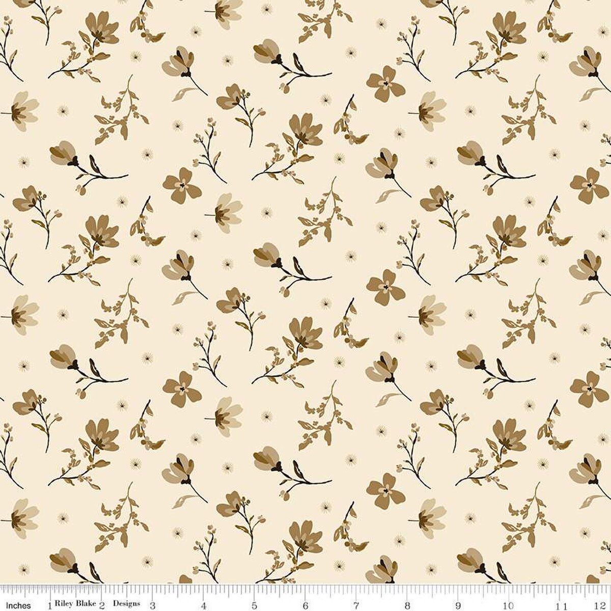 Morning Latte – Quilting Cotton Fabric – Floral - Latte