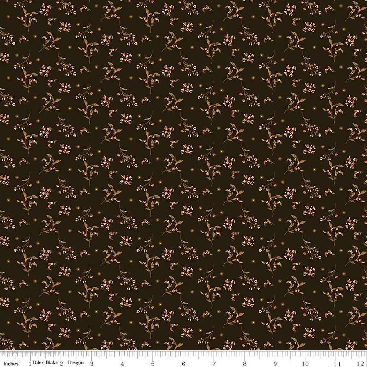 Morning Latte – Quilting Cotton Fabric – Berries - Espresso