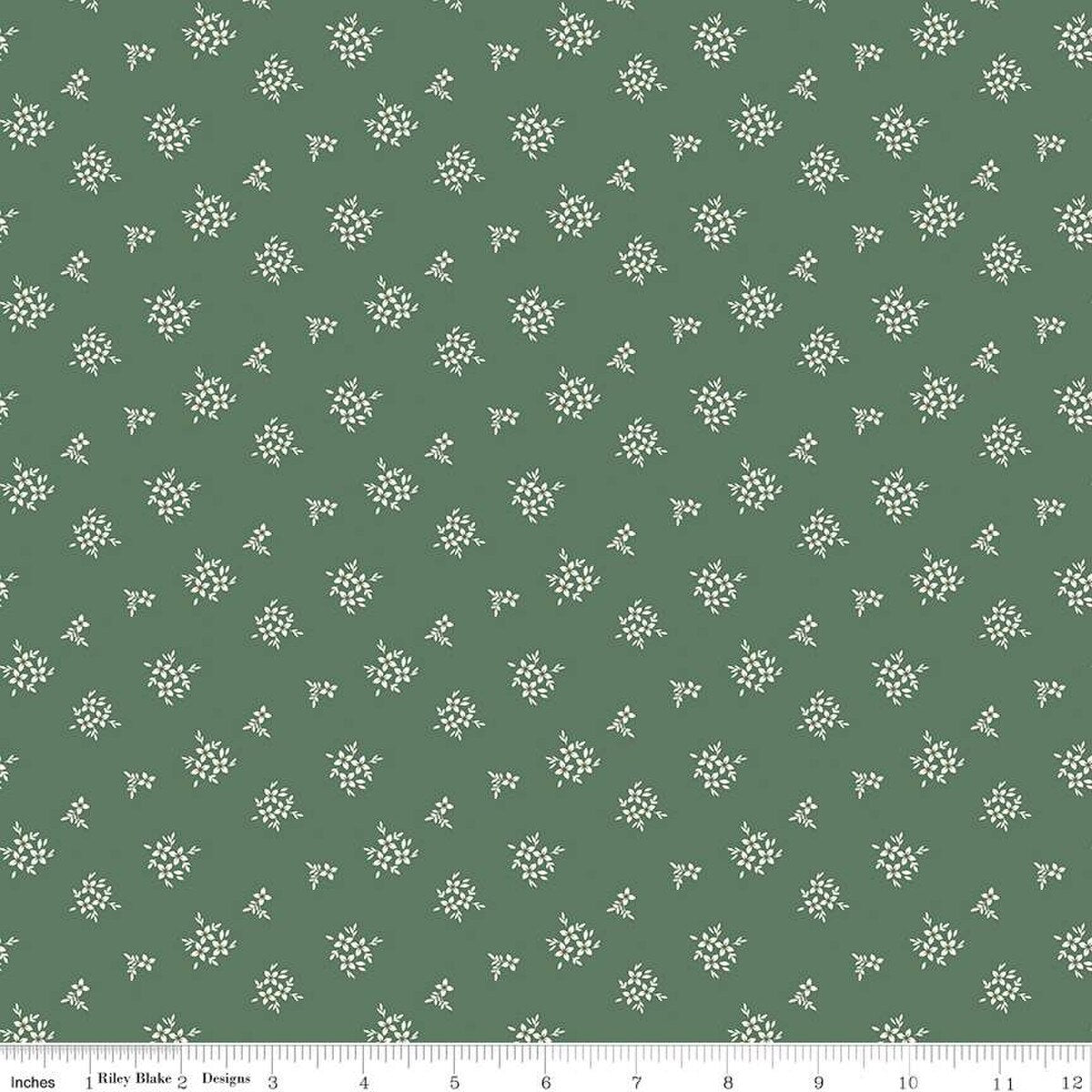 Morning Latte – Quilting Cotton Fabric – Ditsy - Green