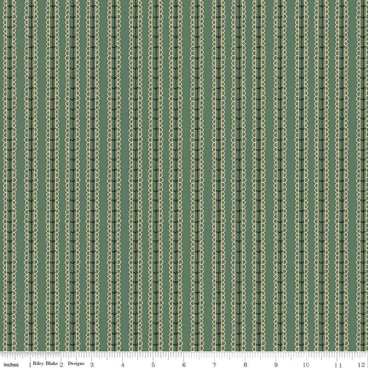 Morning Latte – Quilting Cotton Fabric – Stripes - Green