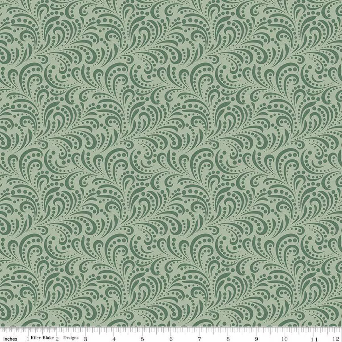 Morning Latte – Quilting Cotton Fabric – Swirls - Green