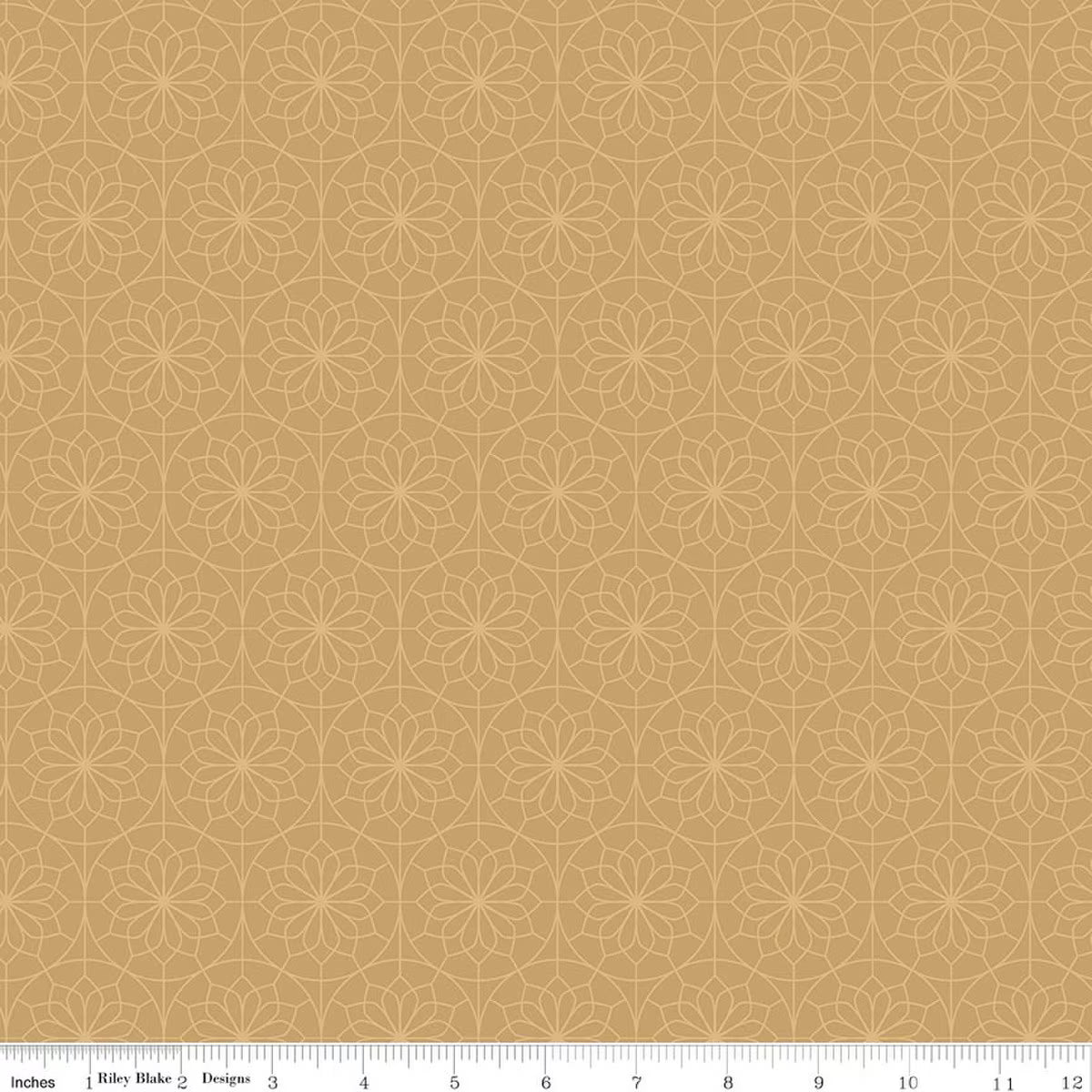 A Spoonful of Sugar - Quilting Cotton Fabric  - Lace Parasol - Mustard