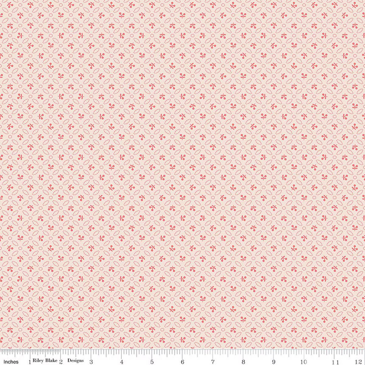 Farmer's Daughter – Quilting Cotton Background – Cherries - Coral