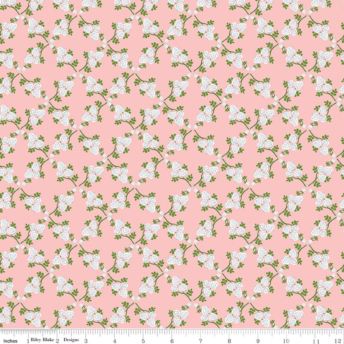 Front Porch - Quilting Cotton Fabric - Trellis - Pink